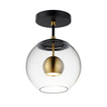 Load image into Gallery viewer, Nucleus LED Semi Flushmount - Black/Aged Brass Finish