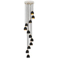 Load image into Gallery viewer, Nula Multi Light Pendant - Shell Black Finish with Gold Leaf Finish