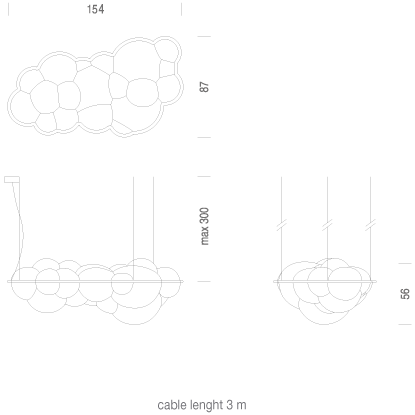 Nuvola Major LED Pendant - Diagram