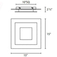 Load image into Gallery viewer, Offset Square LED Flush Mount - Diagram