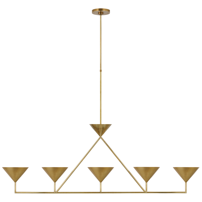 Orsay 5-Light Linear Chandelier - Hand-Rubbed Antique Brass Finish