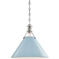 Load image into Gallery viewer, Painted No2. Large Pendant - Polished Nickel/Blue Bird