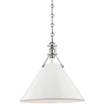 Load image into Gallery viewer, Painted No2. Large Pendant - Polished Nickel/Off White