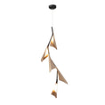 Load image into Gallery viewer, Plume Vertical LED Pendant - Black/Soft Gold Finish