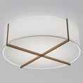 Load image into Gallery viewer, Plura Flush Mount Ceiling Light - Frosted / Oiled Walnut