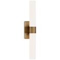 Load image into Gallery viewer, Presidio Petite Double Sconce - Hand-Rubbed Antique Brass Finish White Glass