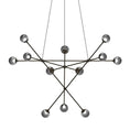 Load image into Gallery viewer, Proton Alpha LED Chandelier - Polished Black Nickel Finish with Smoked Glass
