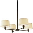 Load image into Gallery viewer, Real Simple 4-Light Chandelier - Dark Bronze w/ Snowflake Fabric Shades