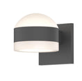 Load image into Gallery viewer, Reals Dome/Cylinder Outdoor Wall Sconce - Textured Gray / White Cylinder / Up & Down Light