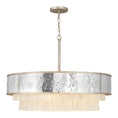 Load image into Gallery viewer, Reverie Large Chandelier - Hammered Stainless Steel/Champagne Gold Finish