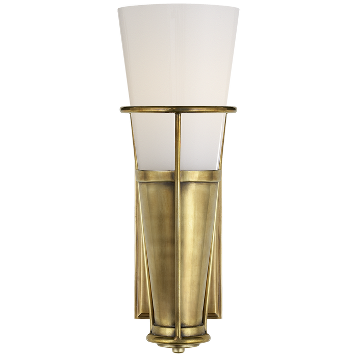 Robinson Single Sconce - Hand-Rubbed Antique Brass/Seeded Glass
