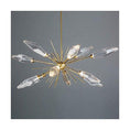 Load image into Gallery viewer, Rock Crystal Oval Starburst LED Chandelier Chilled Clear/Gilded Brass