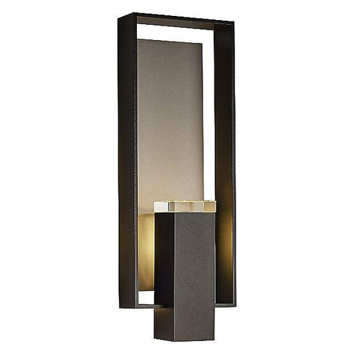Shadow Box Large Outdoor Wall Sconce - Black/Burnished Steel (Backplate)