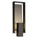 Shadow Box Large Outdoor Wall Sconce - Black/Burnished Steel (Backplate)