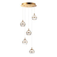 Load image into Gallery viewer, Swank LED 5-Light Pendant - Natural Aged Brass