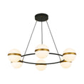 Load image into Gallery viewer, Tagliato 6-Light LED Chandelier - Matte Black/Satin Gold Finish