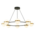 Load image into Gallery viewer, Tagliato 8-Light LED Chandelier - Matte Black/Satin Gold Finish