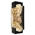 Load image into Gallery viewer, Terra 11.75" Outdoor/Indoor Wall Sconce - Hand Rubbed Black Iron with Highlighted Antique Gold Leaf Glass