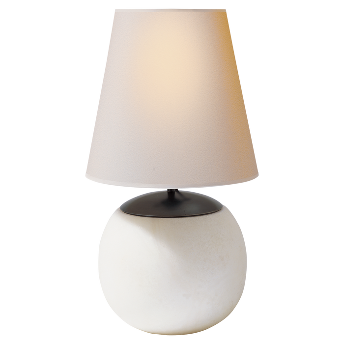 Terri Large Round Table Lamp - Alabaster