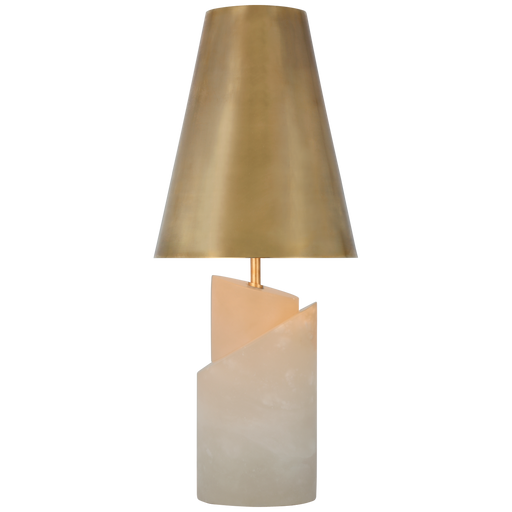 Topanga Medium Table Lamp - Alabaster with Brass Shade
