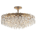 Load image into Gallery viewer, Trillion Large Semi-Flush Mount - Hand Rubbed Antique Brass Finish