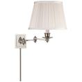 Load image into Gallery viewer, Triple Swing Arm Wall Lamp - Polished Nickel Finish with Silk Shade