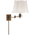 Load image into Gallery viewer, Triple Swing Arm Wall Lamp - Hand-Rubbed Antique Brass Finish with SilkShade