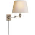 Load image into Gallery viewer, Triple Swing Arm Wall Lamp - Antique Nickel Finish with Natural Paper Shade