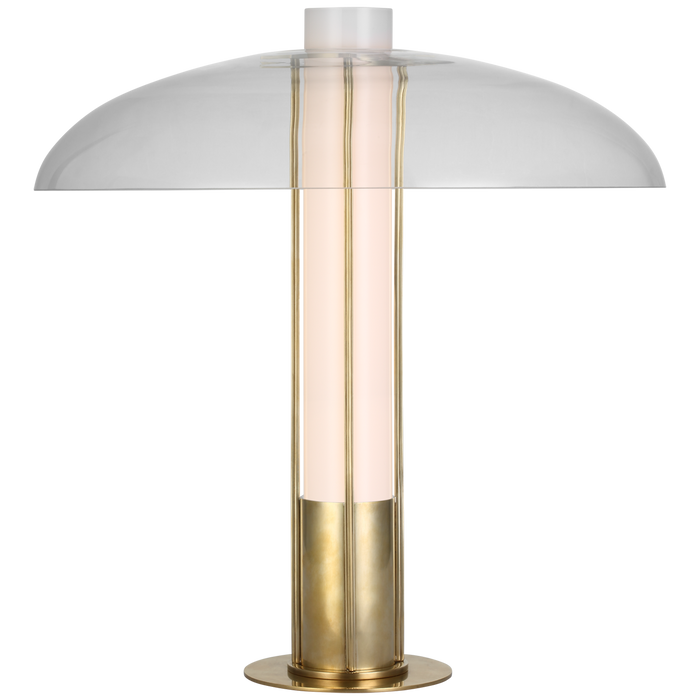 Troye Medium Table Lamp - Antique-Burnished Brass Finish with Clear Glass Shade