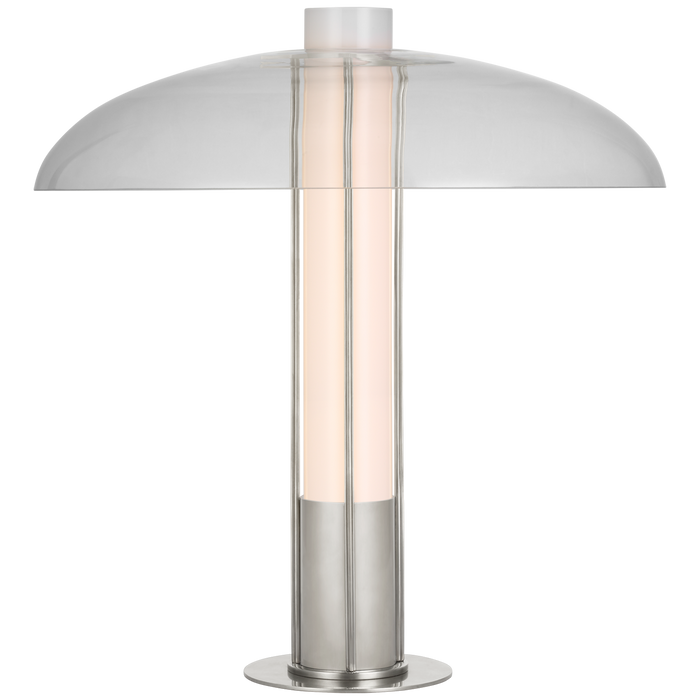 Troye Medium Table Lamp - Polished Nickel Finish with Clear Glass Shade