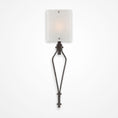 Load image into Gallery viewer, Urban Loft Angle Glass Wall Sconce - Satin Nickel/Frosted Granite