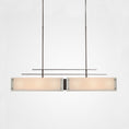 Load image into Gallery viewer, Urban Loft Parallel Linear Suspension Light - Satin Nickel/Ivory Wisp
