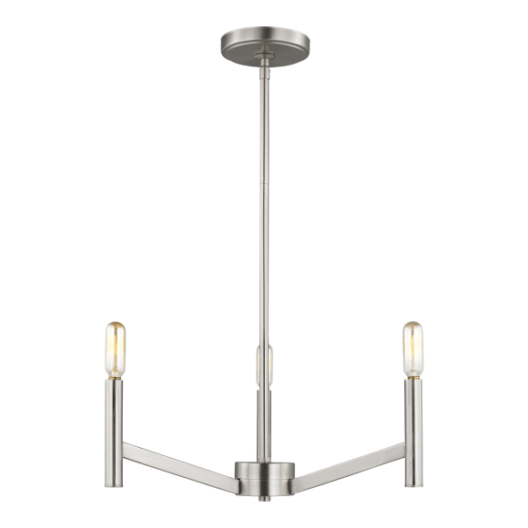 Vector Small Chandelier - Brushed Nickel Finish