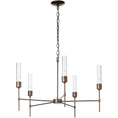 Load image into Gallery viewer, Vela 5 Arm Chandelier - Bronze/Clear Glass