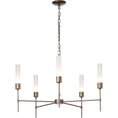 Load image into Gallery viewer, Vela 5 Arm Chandelier - Bronze/Frosted Glass