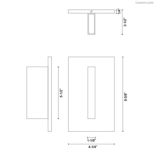 Vista LED Outdoor Wall Sconce - Diagram