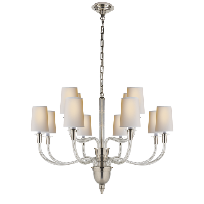 Vivian Large Two-Tier Chandelier - Polished Nickel