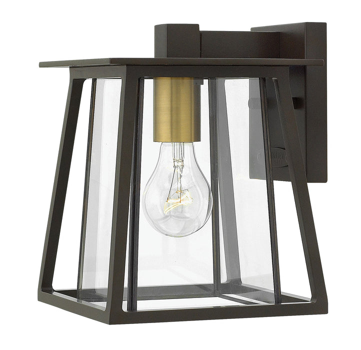 Walker Extra Small Outdoor Wall Light - Buckeye Bronze with Heritage Brass Accents
