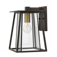 Load image into Gallery viewer, Walker Small Outdoor Wall Light - Buckeye Bronze with Heritage Brass Accents