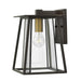Walker Small Outdoor Wall Light - Buckeye Bronze with Heritage Brass Accents