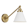 Load image into Gallery viewer, Wellfleet Single Arm Cone Task Sconce - Burnished Brass/Matte White Finish