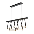 Load image into Gallery viewer, York LED Linear Suspension - Polished Nickel Finish Black Wood/Black Leather