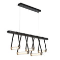 Load image into Gallery viewer, York LED Linear Suspension - Polished Nickel Finish Black Wood/Black Leather