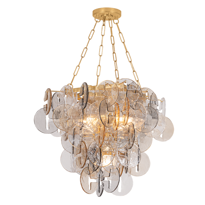 Aran Chandelier by Corbett Lighting - Vintage Gold Leaf Finish