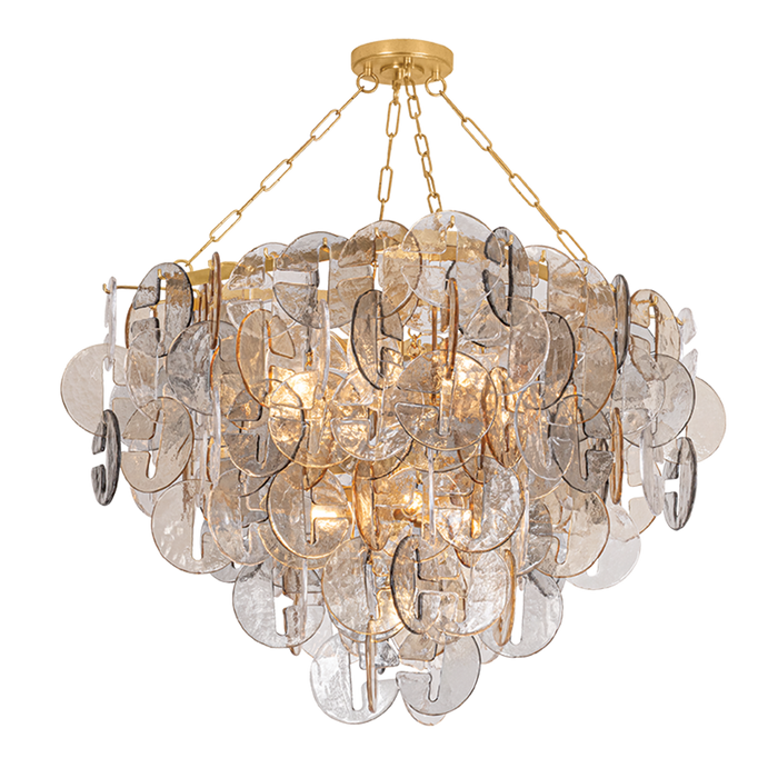 Aran Chandelier by Corbett Lighting - Vintage Gold Leaf Finish