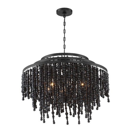 Crystorama - POP-A5076-MK - Six Light Chandelier - Poppy - Matte Black