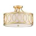 Load image into Gallery viewer, Crystorama - 285-GA - Three Light Semi Flush Mount - Graham - Antique Gold
