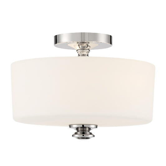 Crystorama - TRA-A3302-PN - Two Light Semi Flush Mount - Travis - Polished Nickel