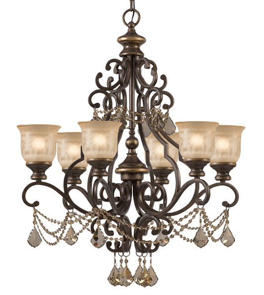 Crystorama - 7516-BU-GT-S - Six Light Chandelier - Norwalk - Bronze Umber