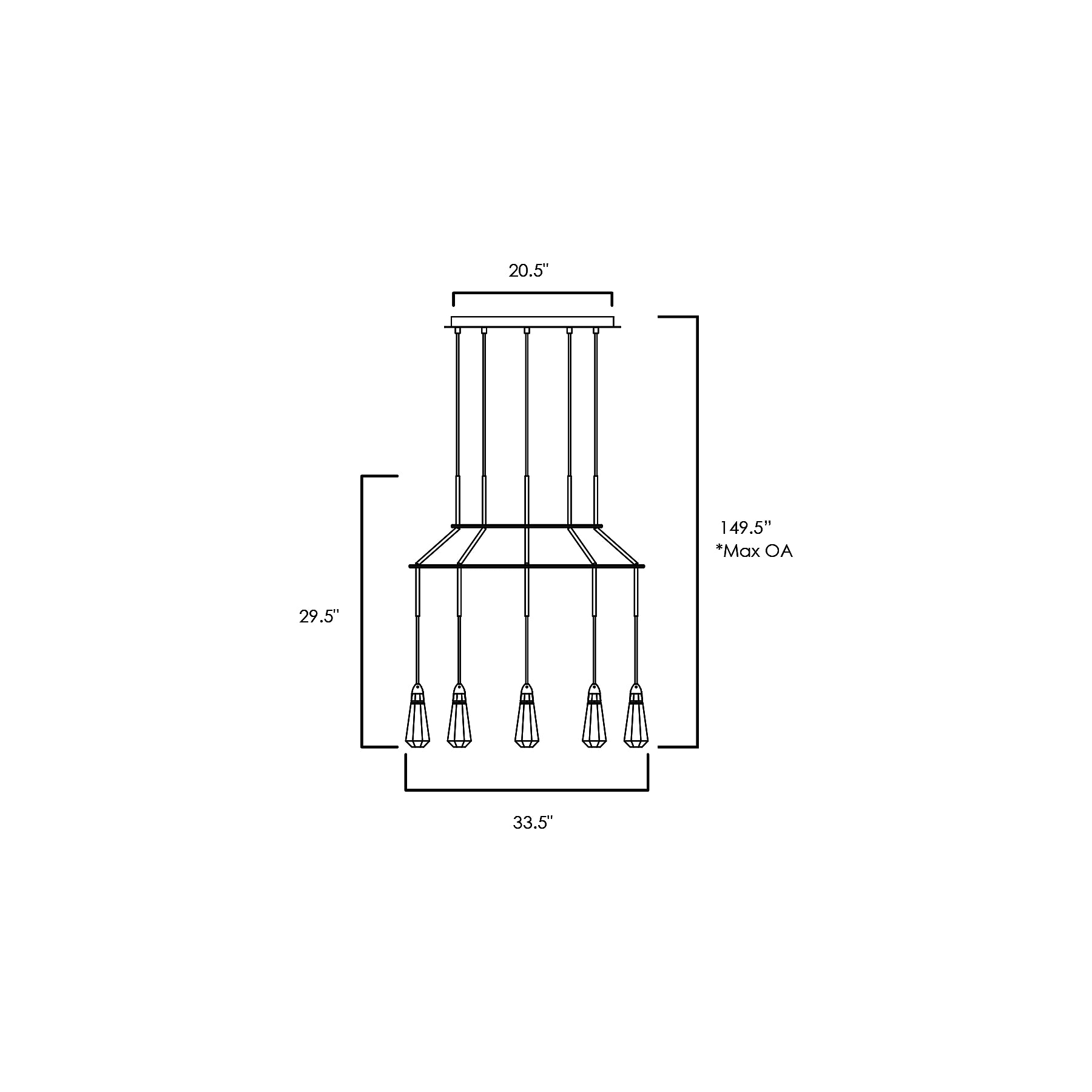 10 Carats LED Chandelier diagram